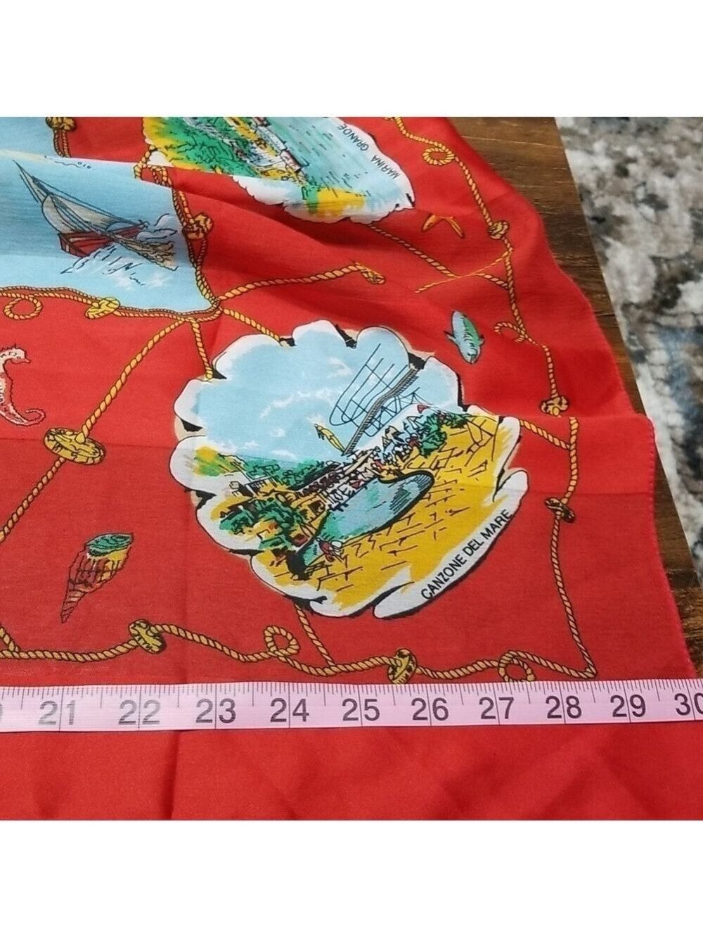 Scarf,made in Italy. 30inches square. Lightweight. - Picture 5 of 5